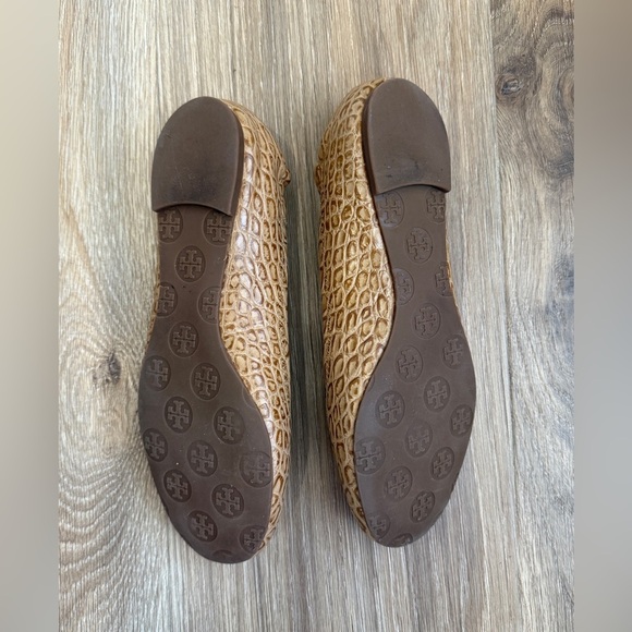 Tory Burch Embossed Leather Animal Print Ballet Flats Size 8 EUC - Picture 7 of 8